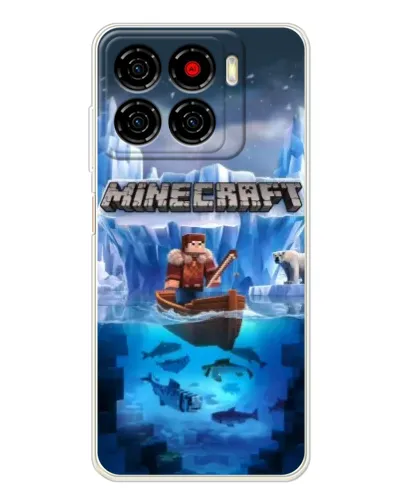 Чехол для ZTE Blade A56 с картинкой «Minecraft ледяной мир»