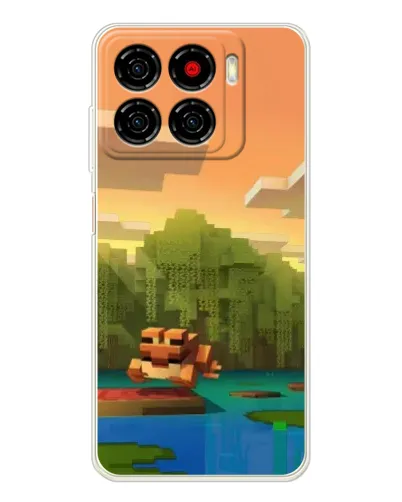 Чехол для ZTE Blade A56 с картинкой «Майнкрафт закат солнца»