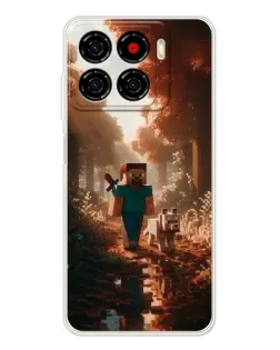 Чехол для ZTE Blade A56 с картинкой «Стив в лесу»