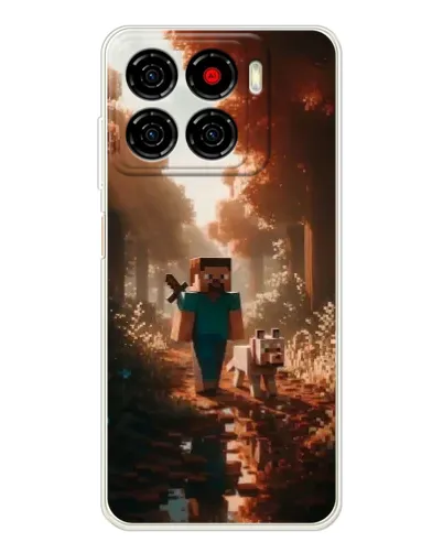 Чехол для ZTE Blade A56 с картинкой «Стив в лесу»