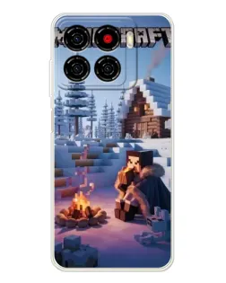Чехол для ZTE Blade A56 с картинкой «Зимний Minecraft»