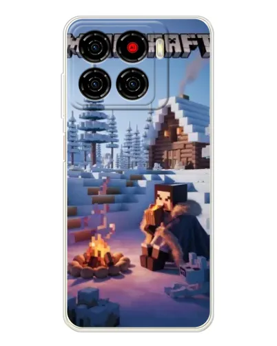 Чехол для ZTE Blade A56 с картинкой «Зимний Minecraft»