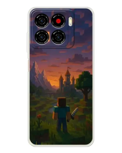 Чехол для ZTE Blade A56 с картинкой «Стив у башни»