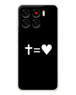Чехол для ZTE Blade A56 с картинкой «Крест и Сердце»