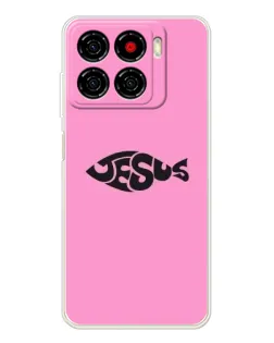 Чехол для ZTE Blade A56 с картинкой «Розовый символ  Jesus»
