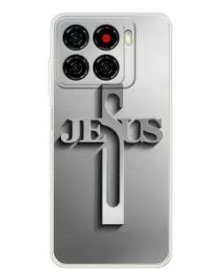 Чехол для ZTE Blade A56 с картинкой «Металлический крест Jesus»