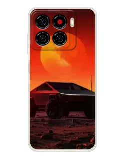 Чехол для ZTE Blade A56 с картинкой «Cybertruck на Марсе»