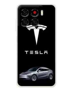Чехол для ZTE Blade A56 с картинкой «Tesla Model Y»