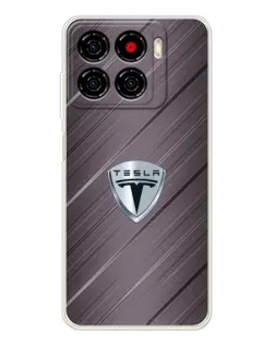 Чехол для ZTE Blade A56 с картинкой «Металлическая текстура Tesla»