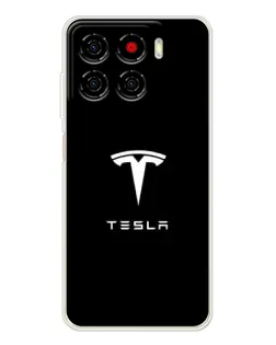 Чехол для ZTE Blade A56 с картинкой «Tesla White Logo»