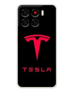 Чехол для ZTE Blade A56 с картинкой «Tesla Red Logo»