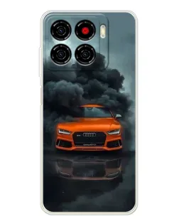 Чехол для ZTE Blade A56 с картинкой «Audi в облаках дыма»
