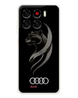 Чехол для ZTE Blade A56 с картинкой «Графика — пантера и Audi»