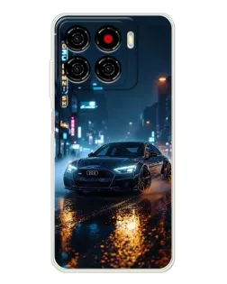 Чехол для ZTE Blade A56 с картинкой «Ночной город и Audi»