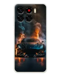Чехол для ZTE Blade A56 с картинкой «Lamborghini дымная эстетика»