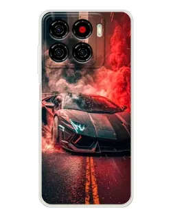 Чехол для ZTE Blade A56 с картинкой «Lamborghini красный дым»