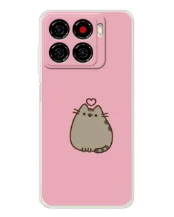 Чехол для ZTE Blade A56 с картинкой «Pusheen сердце»