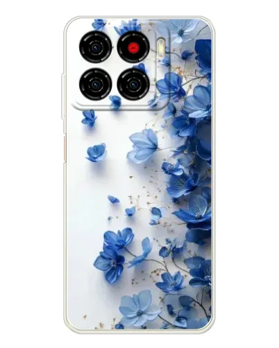 Чехол для ZTE Blade A56 с картинкой «Голубой цветочный каскад»