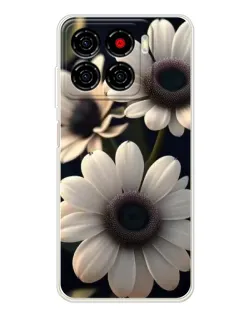 Чехол для ZTE Blade A56 с картинкой «Белые маргаритки макро»
