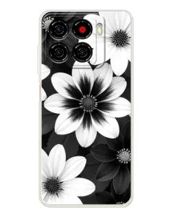 Чехол для ZTE Blade A56 с картинкой «Монохромные астры»