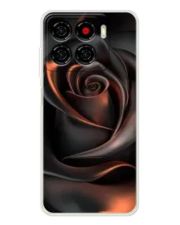 Чехол для ZTE Blade A56 с картинкой «Шелковая черная роза»