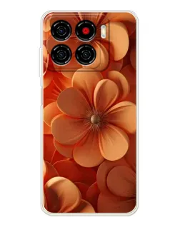Чехол для ZTE Blade A56 с картинкой «Оранжевый макро цветок»