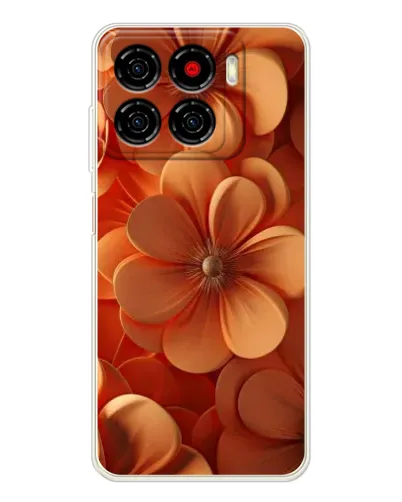 Чехол для ZTE Blade A56 с картинкой «Оранжевый макро цветок»