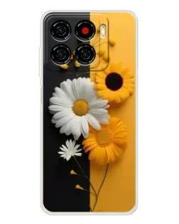 Чехол для ZTE Blade A56 с картинкой «Подсолнух и ромашка»