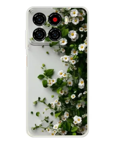 Чехол для ZTE Blade A56 с картинкой «Ветка мелких белых цветов»