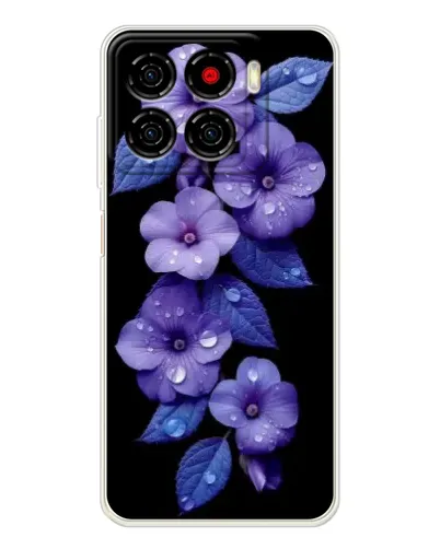 Чехол для ZTE Blade A56 с картинкой «Фиолетовые цветы с росою»