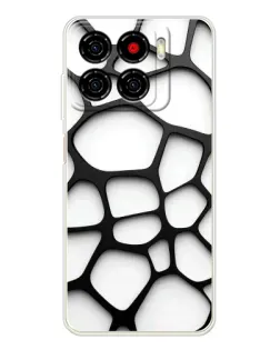 Чехол для ZTE Blade A56 с картинкой «Белая объемная сетка»