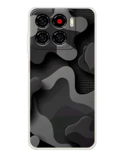Чехол для ZTE Blade A56 с картинкой «Темный абстрактный камуфляж»