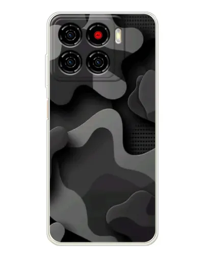 Чехол для ZTE Blade A56 с картинкой «Темный абстрактный камуфляж»
