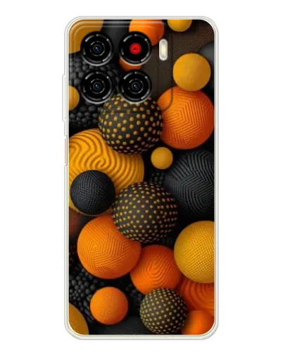 Чехол для ZTE Blade A56 с картинкой «Объемные оранжевые сферы»