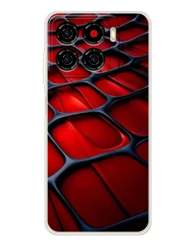 Чехол для ZTE Blade A56 с картинкой «Красная глянцевая сетка»