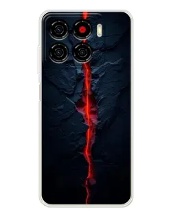 Чехол для ZTE Blade A56 с картинкой «Kрасная лавовая трещина»