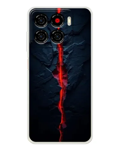 Чехол для ZTE Blade A56 с картинкой «Kрасная лавовая трещина»