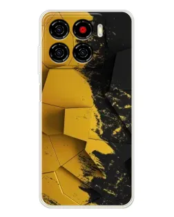 Чехол для ZTE Blade A56 с картинкой «Золотые осколки геометрии»