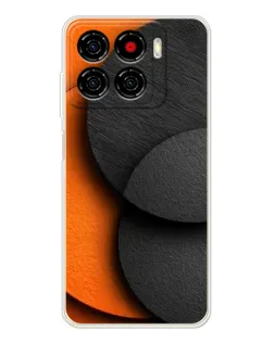 Чехол для ZTE Blade A56 с картинкой «Геометрия оранжевых кругов»