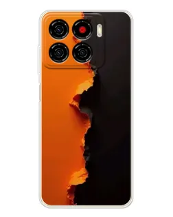 Чехол для ZTE Blade A56 с картинкой «Оранжевый разлом»