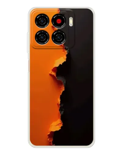 Чехол для ZTE Blade A56 с картинкой «Оранжевый разлом»
