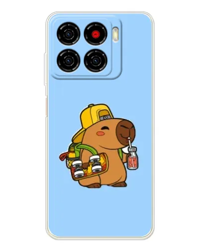 Чехол для ZTE Blade A56 с картинкой «Капибара на скейте»