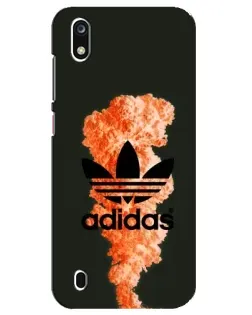 Чехол для ZTE Blade A7 (2019) с картинкой «Оранжевый дым Adidas»