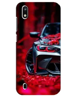 Чехол для ZTE Blade A7 (2019) с картинкой «Спортивная BMW и цветы»