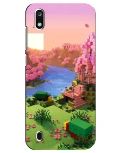 Чехол для ZTE Blade A7 (2019) с картинкой «Розовое дерево Minecraft»