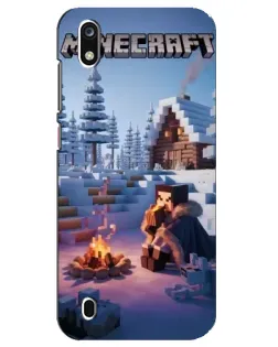 Чехол для ZTE Blade A7 (2019) с картинкой «Зимний Minecraft»