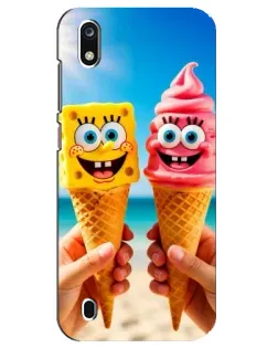 Чехол для ZTE Blade A7 (2019) с картинкой «Спанч Боб мороженое»