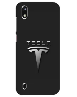 Чехол для ZTE Blade A7 (2019) с картинкой «Стальной логотип Tesla»