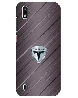 Чехол для ZTE Blade A7 (2019) с картинкой «Металлическая текстура Tesla»