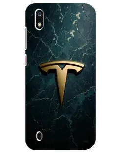 Чехол для ZTE Blade A7 (2019) с картинкой «Мраморная Tesla Gold»